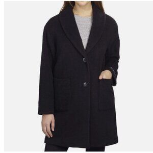 Derek Lam 10 Crosby 2 Button Wool Alpaca Relaxed Coat New Women's Black Size L